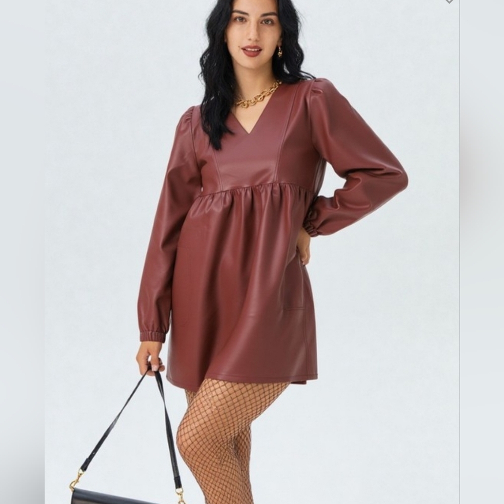 Faux Leather Dress